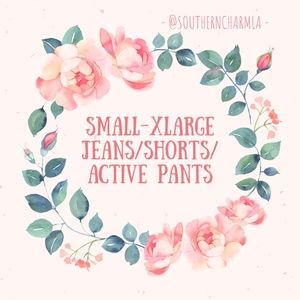 Small-Xlarge Jeans/Shorts/Active Pants